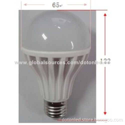 12W E27/E26/B22 LED Bulb, 65*122mm Lamp Size, Made of Plastic